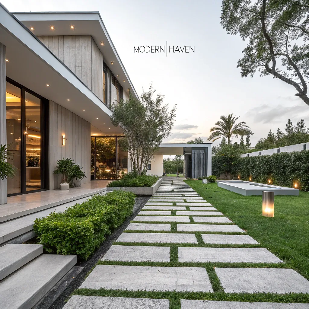 Modern Haven - A contemporary landscape design with minimalist features and open spaces